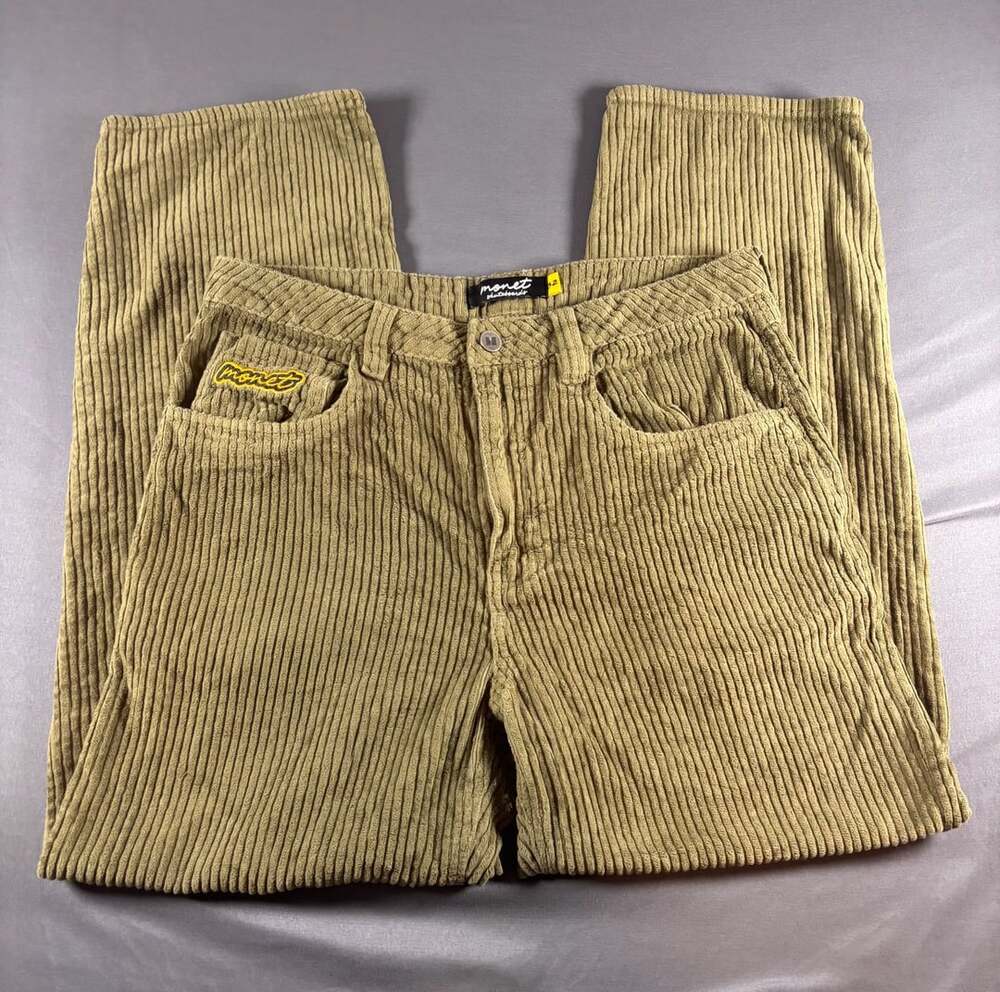Monet Skateboards Baggy Corduroy Skate Pants Mens Size 32, Olive Green